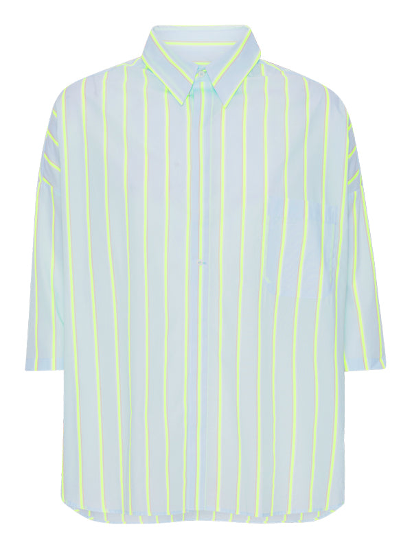 House Of The Very Islands - Jacob shirt in pale blue and neon stripes - 1