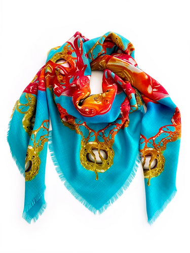 Hyper Gold Scarf in Blue from Louise Rosendal