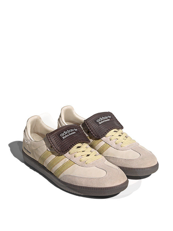 adidas x Wales Bonner | Samba Nubuck Sneakers in Ecru/Yellow/Brown