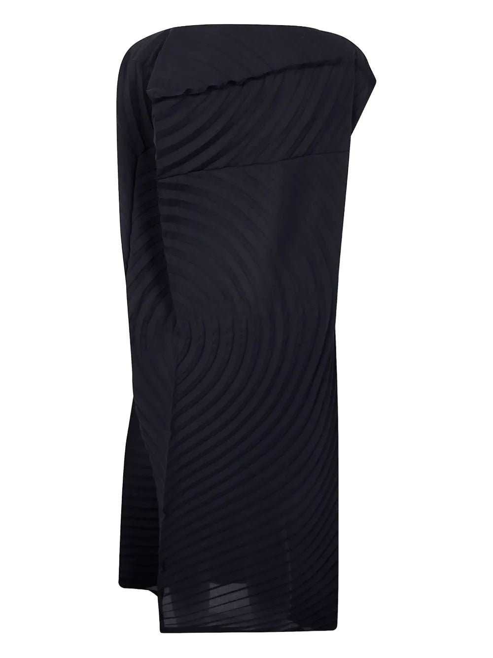 August AW25 Paper Bag Pleats Dress - Black-[-Issey Miyake Mainline-2