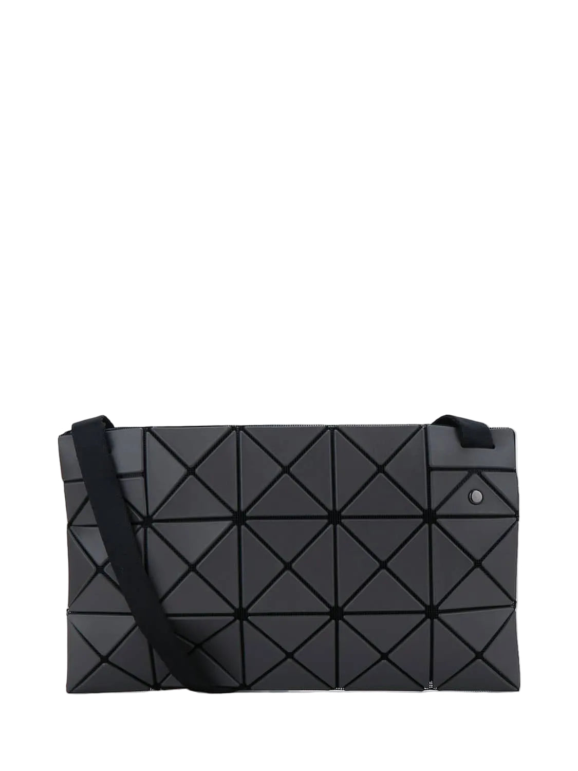 BAO BAO ISSEY MIYAKE September AW26 Lucent Matte Shoulder Bag 3x5 in Charcoal Grey, shown angled to highlight the structured shape, matte finish and geometric panel surface.