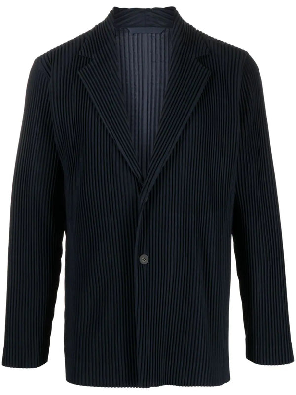 Issey Miyake Homme Plisse blazer - Tailored Pleated Blazer in navy