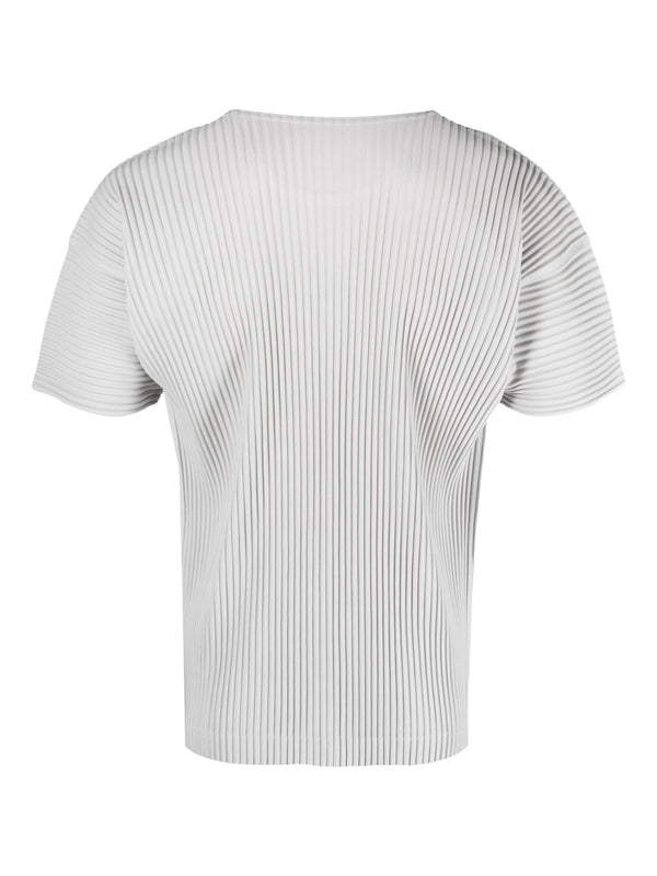 Issey Miyake Homme Plissé - pleated short sleeve shirt in light gray - 2