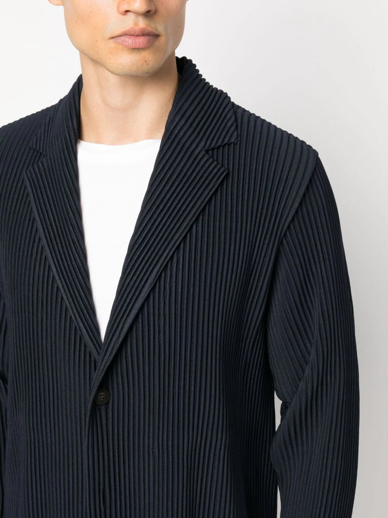 Issey Miyake Homme Plisse blazer - AW23 Tailored Pleated Blazer navy