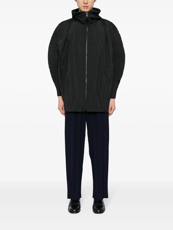 Homme Plissé Issey Miyake - pleated hoodie in black - 2