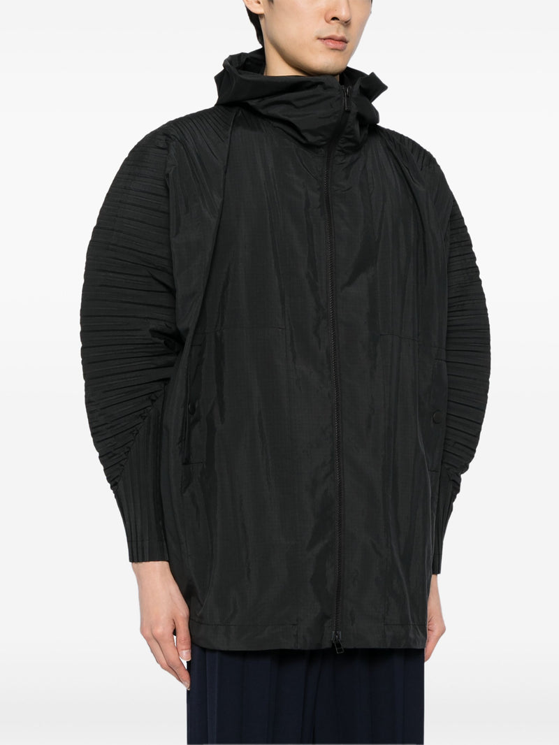 Homme Plissé Issey Miyake - pleated hoodie in black - 3