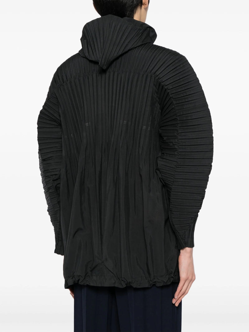 Homme Plissé Issey Miyake - pleated hoodie in black - 4