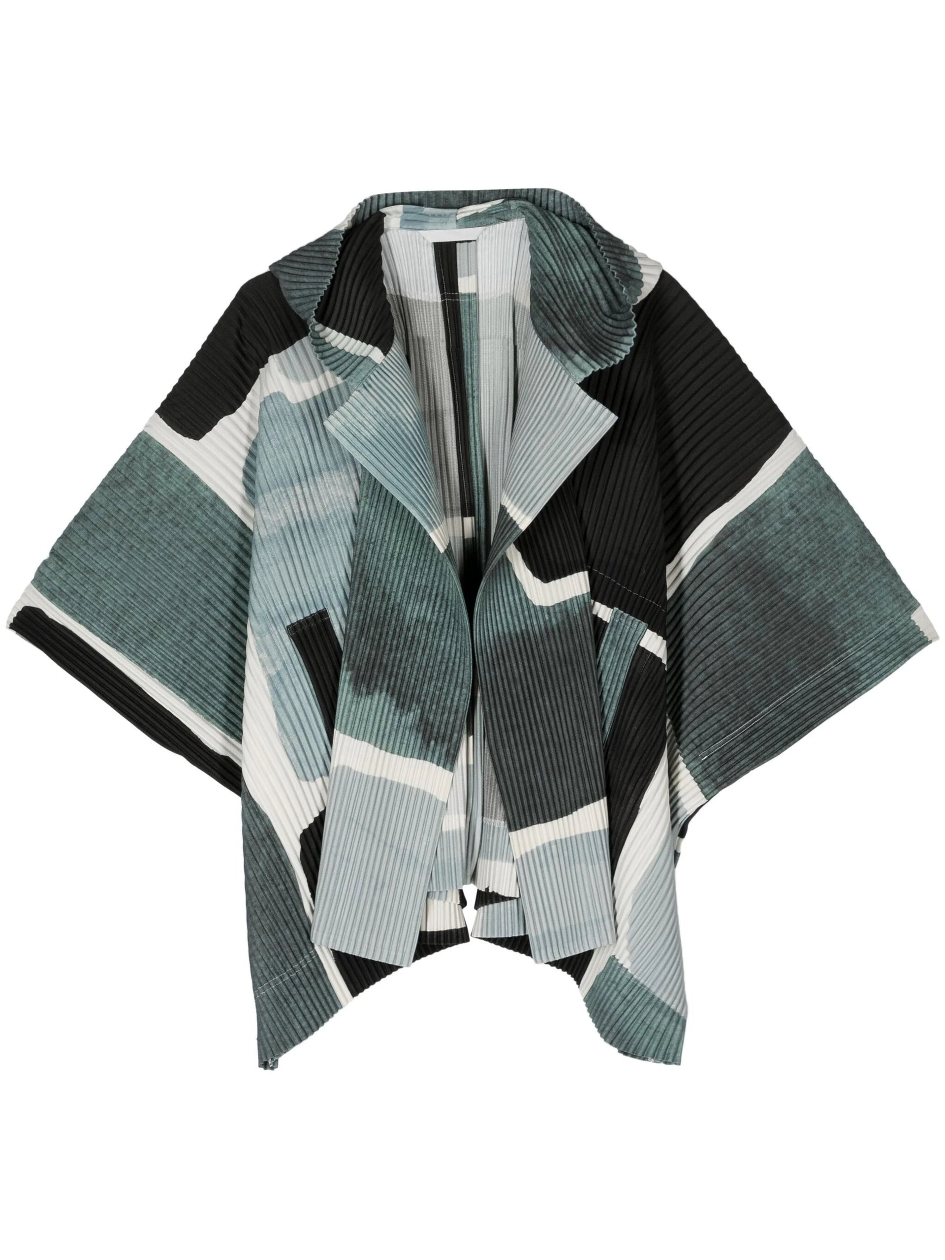 Homme Plissé Issey Miyake │ Landscape Blouson Jacket in Gray 