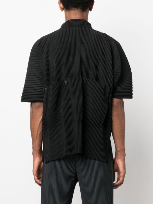 Issey Miyake Homme Plisse - zip-up shirt in black - 4