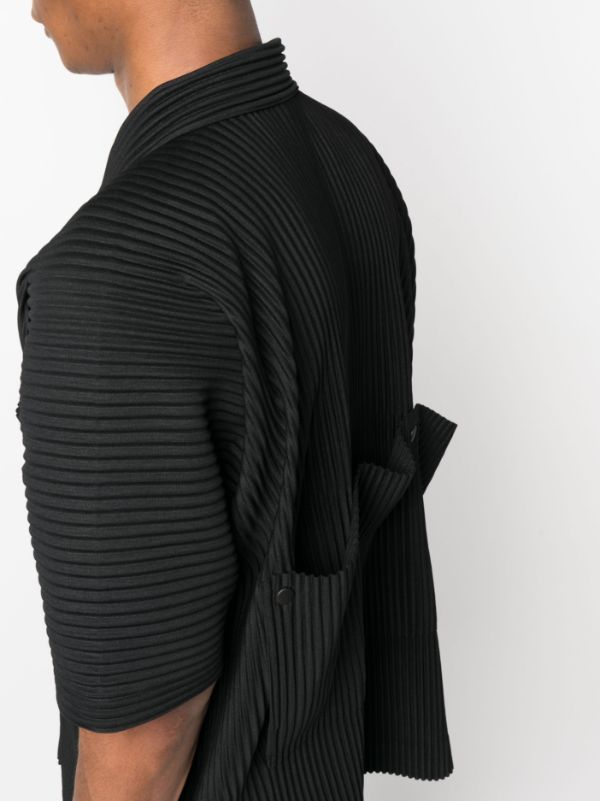 Issey Miyake Homme Plisse - zip-up shirt in black - 5