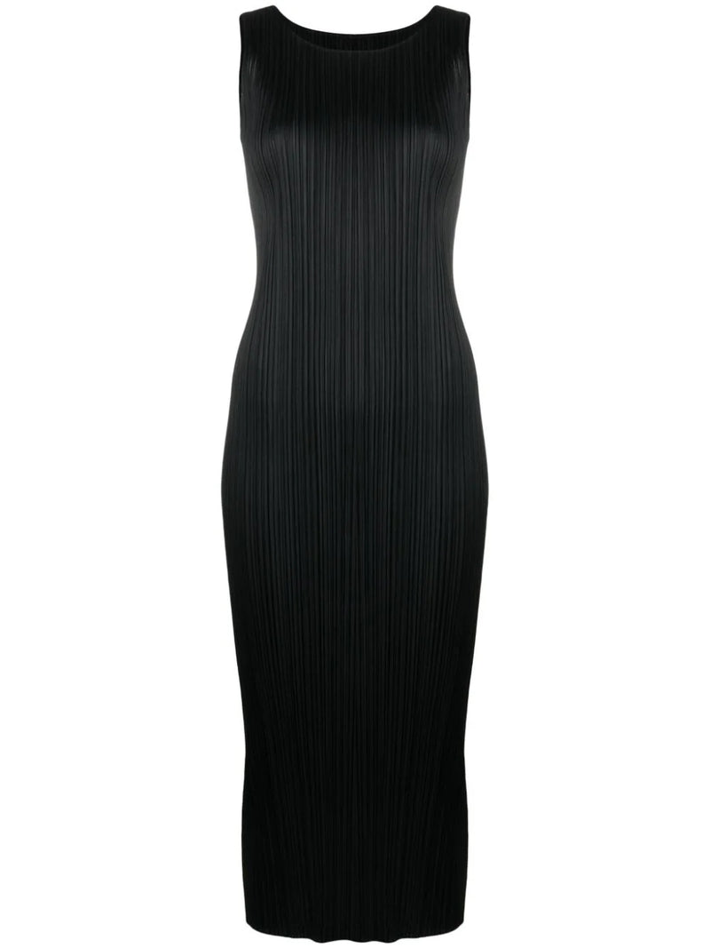 Issey Miyake Pleats Please - sleeveless dress in black - 1