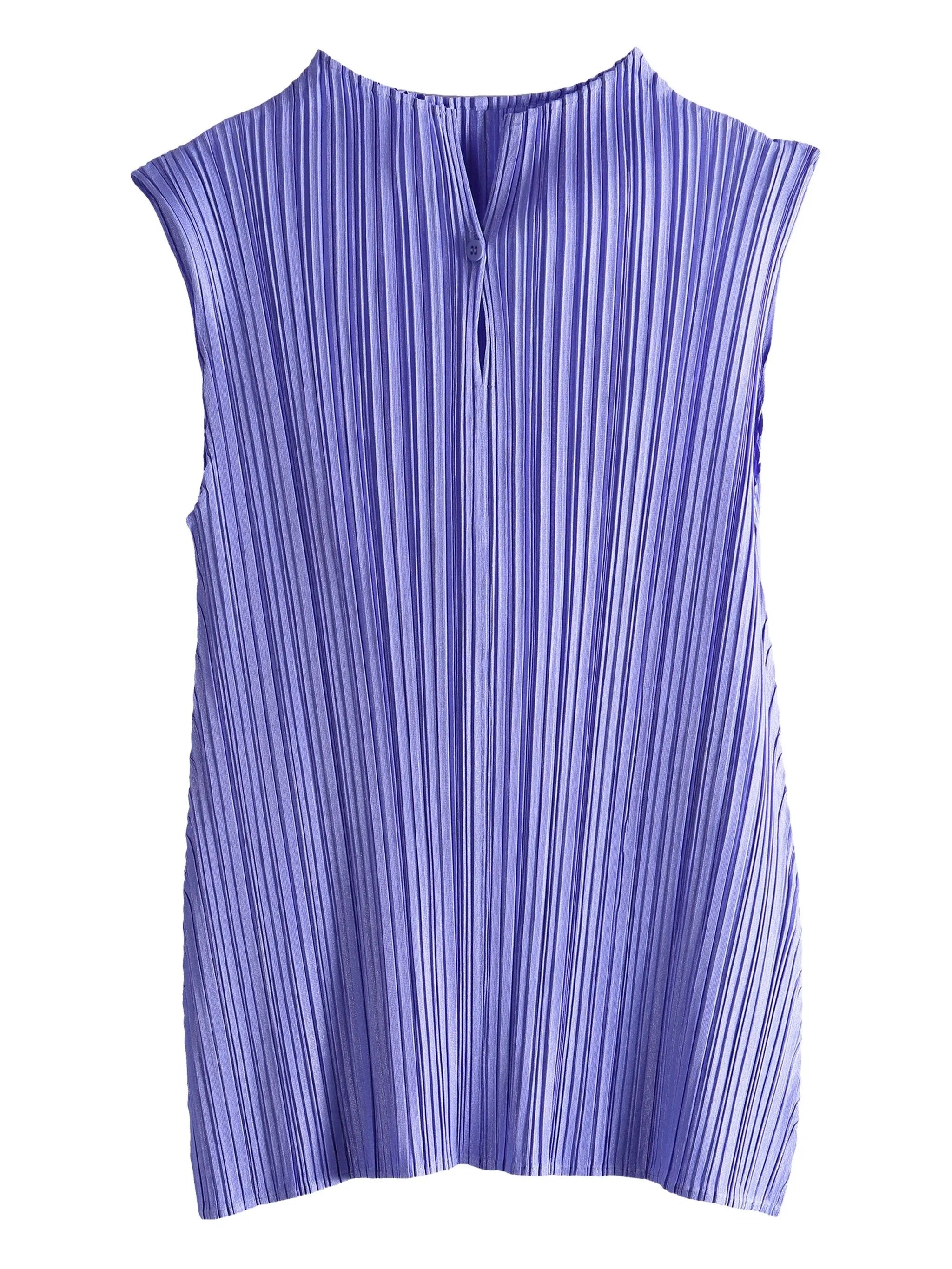 August AW25 Mellow Pleats Shirt - Saxe Blue-[-Issey Miyake Pleats Please-1