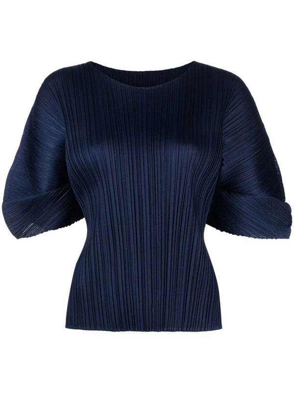 Trunk Top in Navy by Pleats Please Issey Miyake