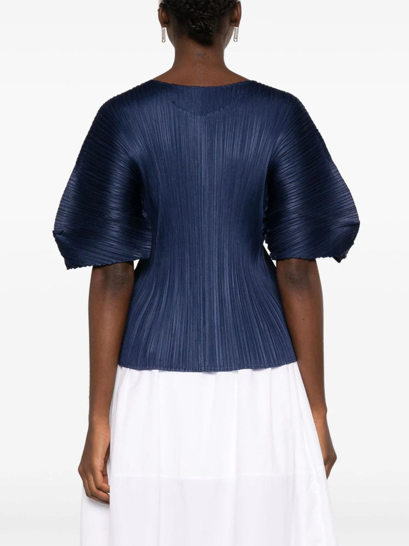 Pleats Please Issey Miyake │ Balloon Pleated Top in Dark Navy 