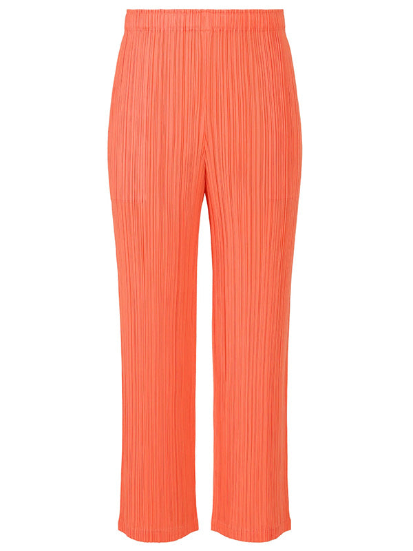 MC May Pants in Coral Orange from Issey Miyake Pleats Please
