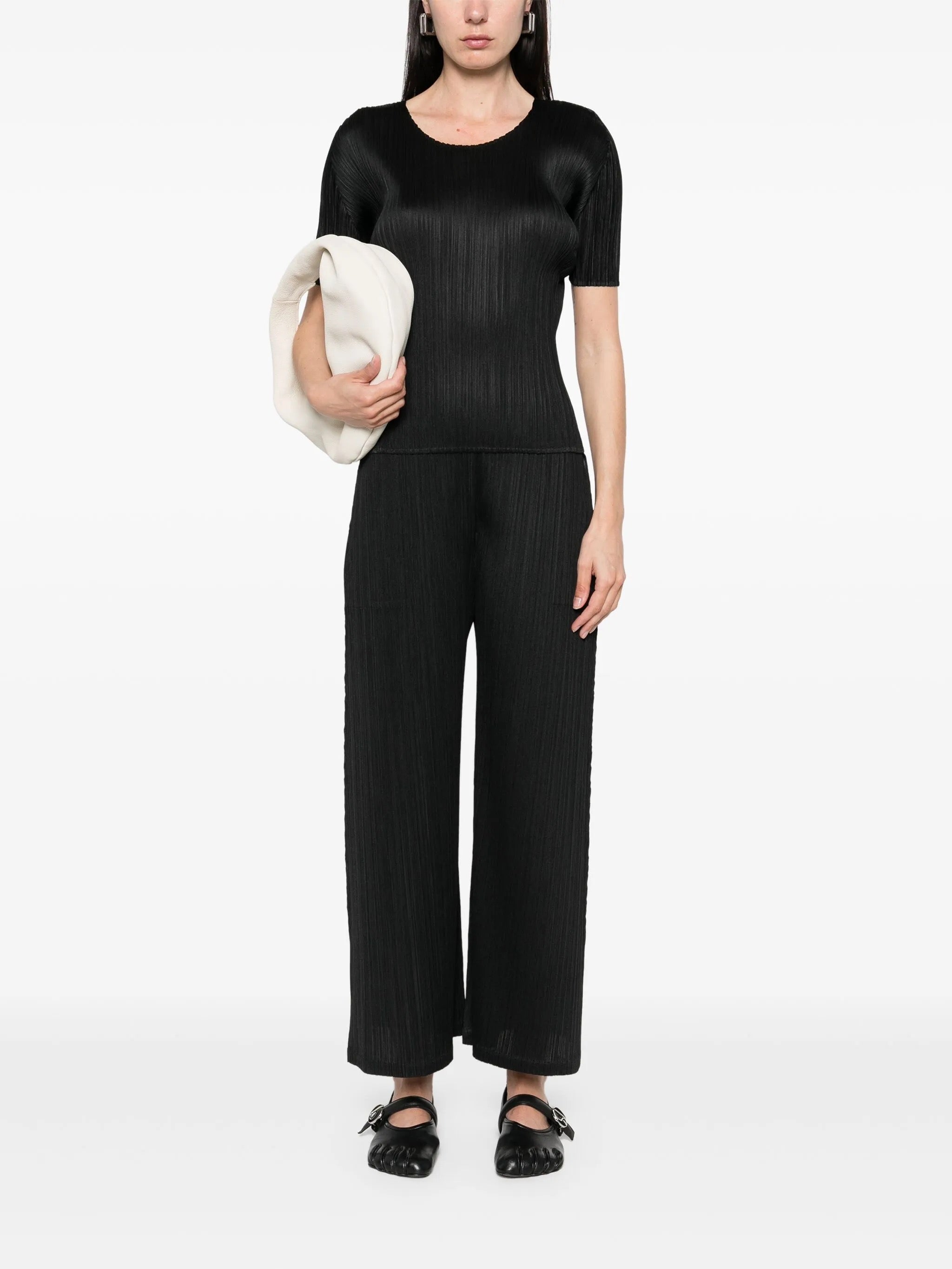 SS25 Basic Top in Black from Issey Miyake Pleats Please