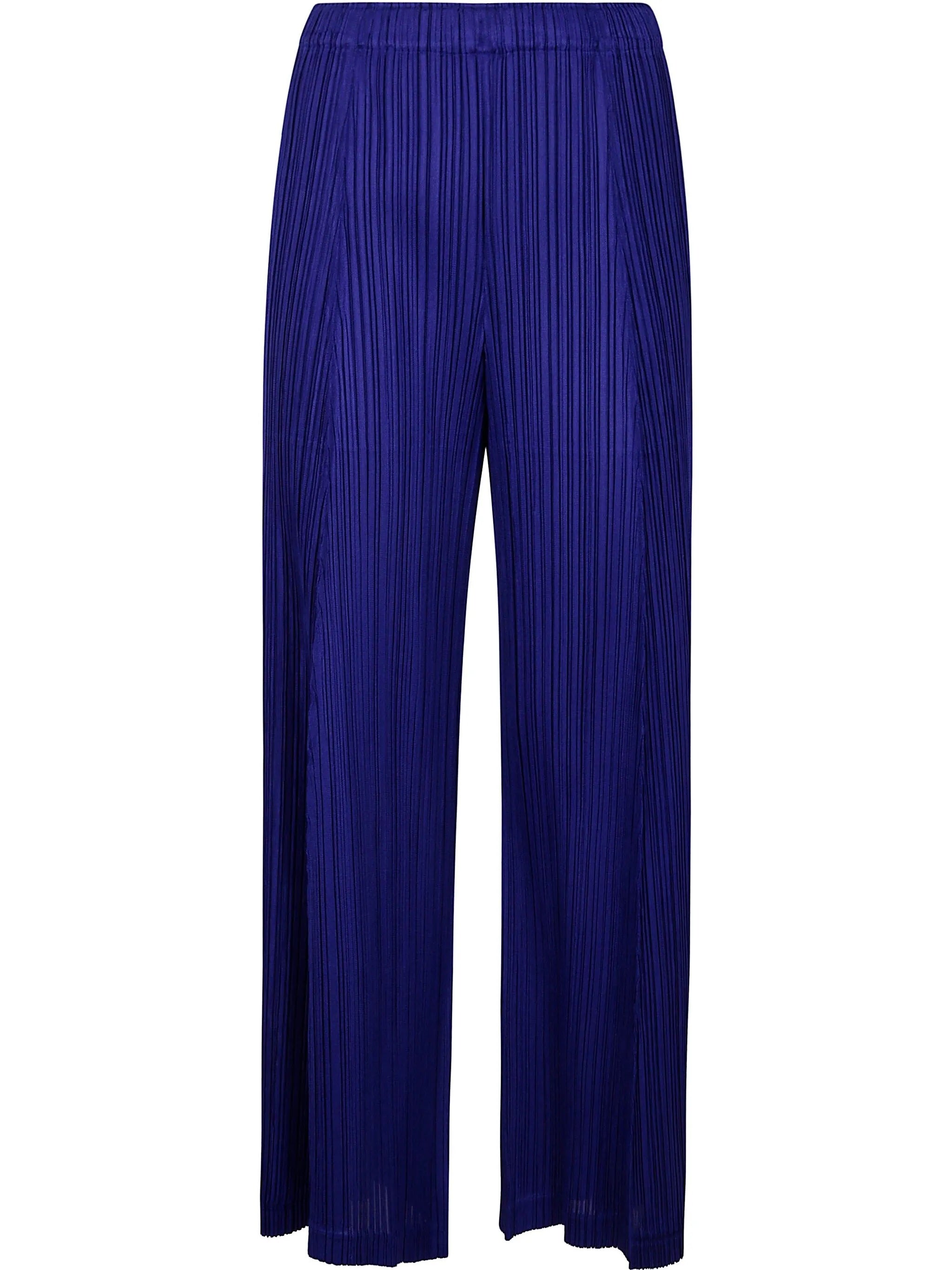 Cropped Wide Pants in Blue from Pleats Please Issey Miyake