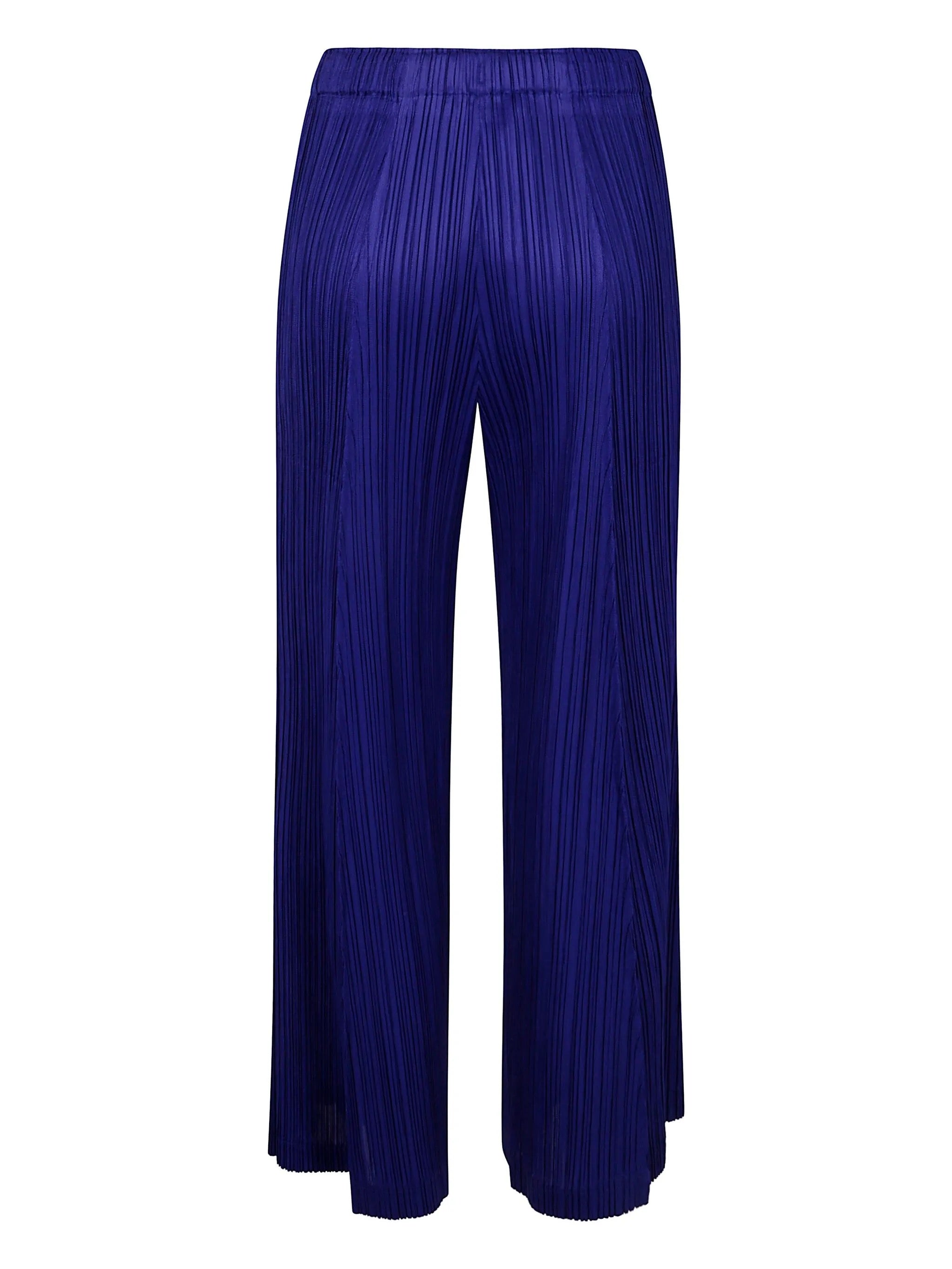 Cropped Wide Pants in Blue from Pleats Please Issey Miyake