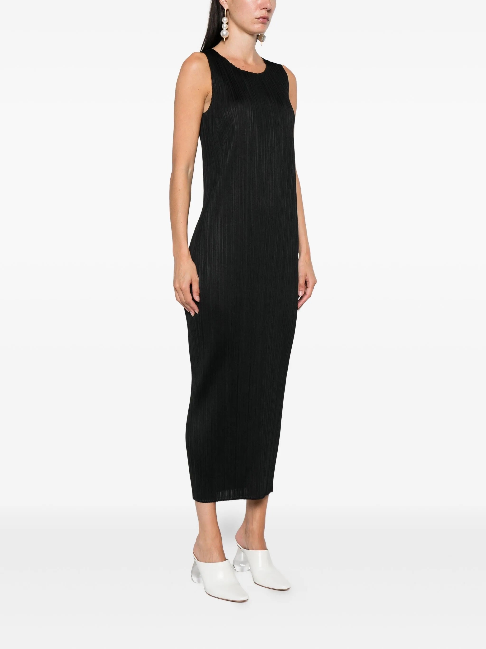 SS25 Sleeveless Dress - Black-[-Issey Miyake Pleats Please-3