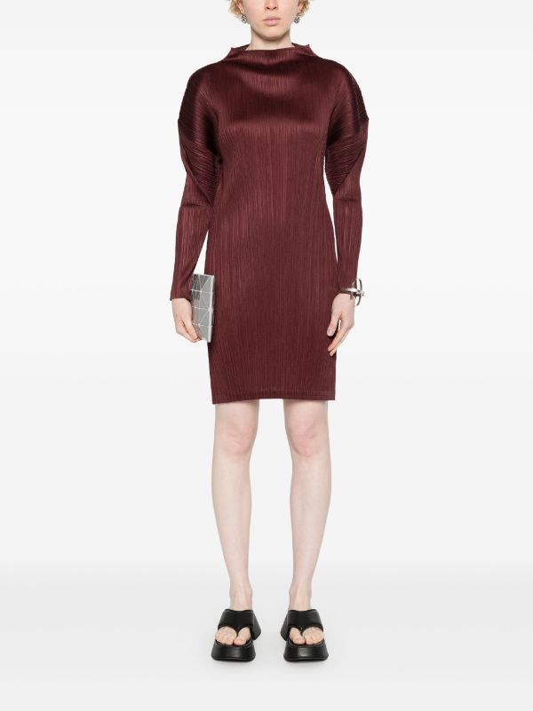 Pleats Please Issey Miyake - MC Febuary Dress in Chocolate