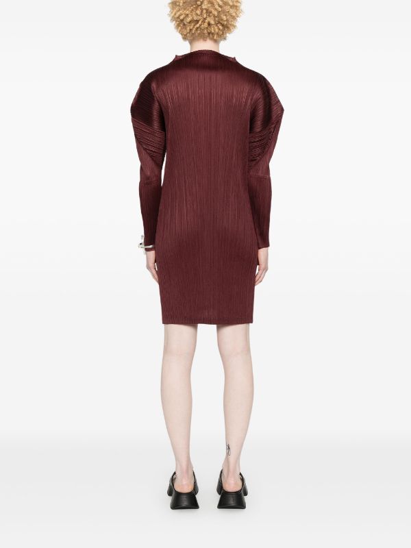 Pleats Please Issey Miyake - MC Febuary Dress in Chocolate