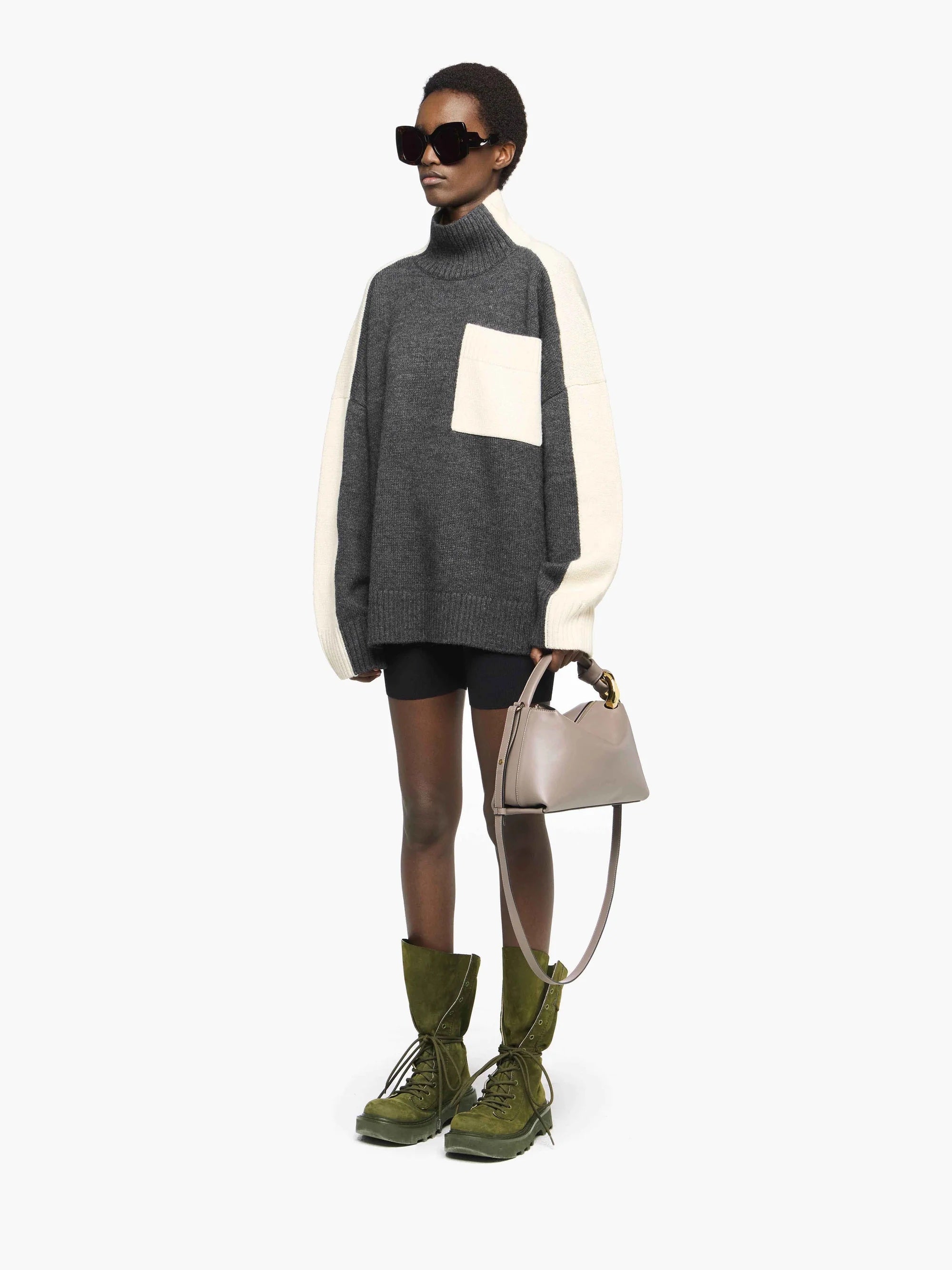 Two tone patch pocket jumper from JW Anderson