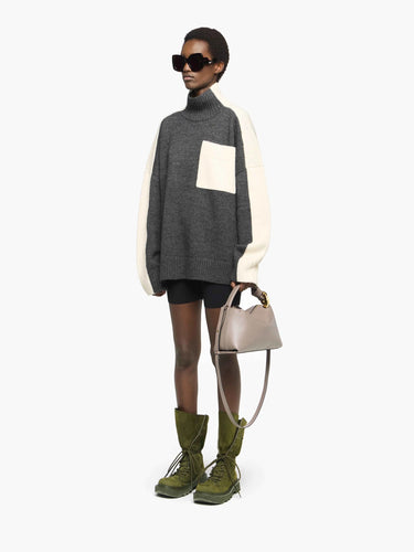 Two tone patch pocket jumper from JW Anderson