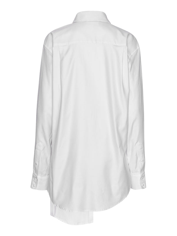 Ka Wa Key shirt - Melting Floral Deconstructed Shirt in Satin White
