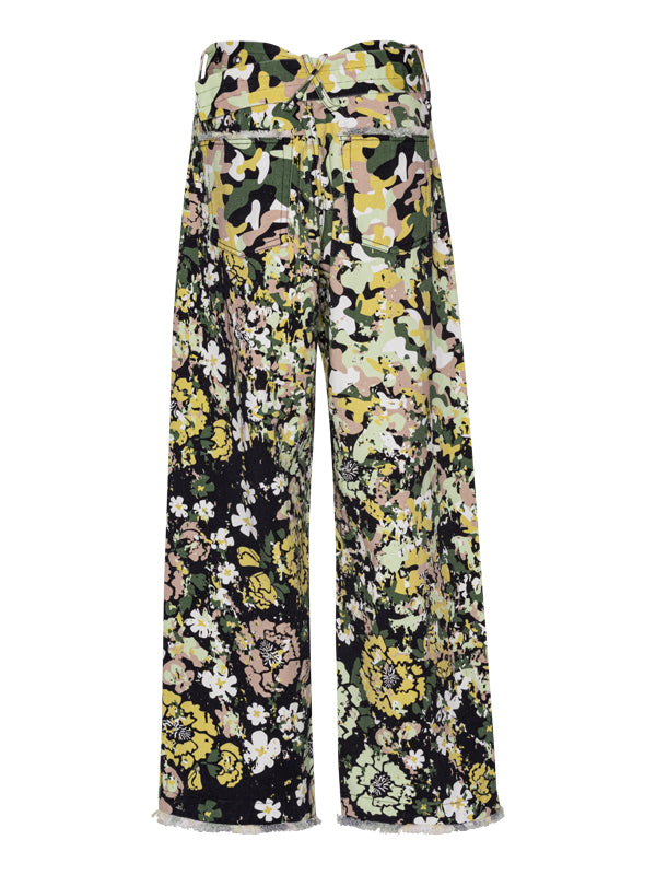 Ka Wa Key pants - Floral Camo Deconstructed Baggy Trousers in Maastokuvio print 
