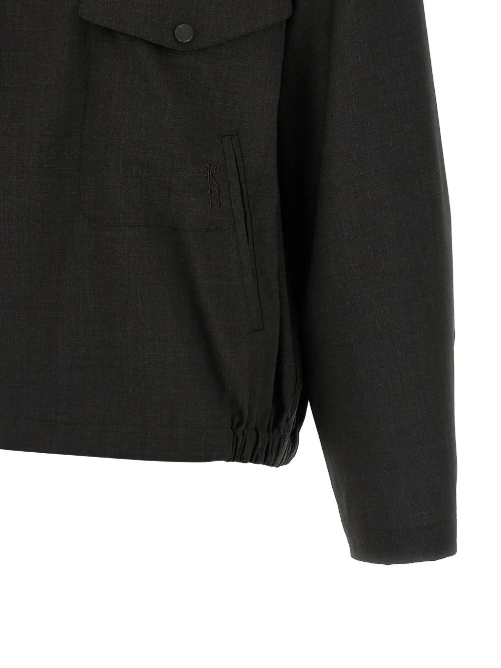 Close-up of a dark brown pullover with elastic hem and long sleeves from Kiko Kostadinov on a white background