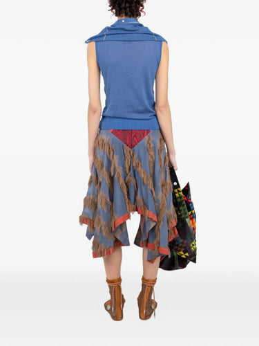 Kiko Kostadinov Kreiner knit top denim blue back view