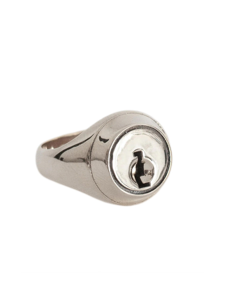 Lock Signet Ring - Silver