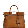 Brown 5AC leather bag from Maison Margiela on a white background.