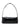 Maison Margiela Baguette Small Bag in Black/Black, front view, calf leather with metallic hardware, structured silhouette.