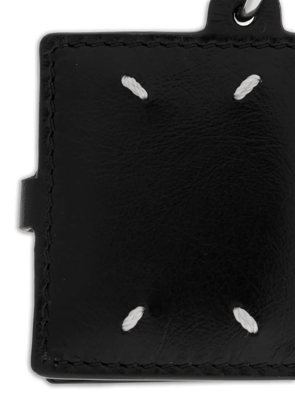 Detail close-up of the ID Photo Holder featuring a clean exterior design with the brand’s four white signature stitches.