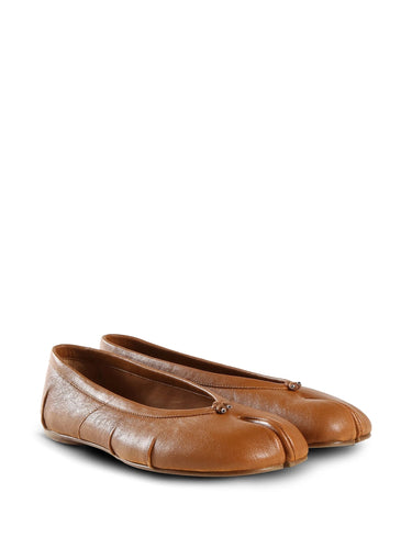 Pleated Ballerina Tabi in Light Brown from Maison Margiela