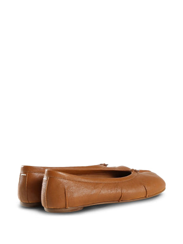 Pleated Ballerina Tabi in Light Brown from Maison Margiela