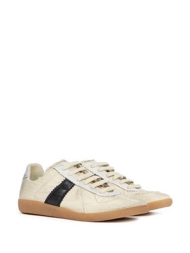 Replica Low Top Sneakers in Black Vintage/Yellow Vintage from Maison Margiela