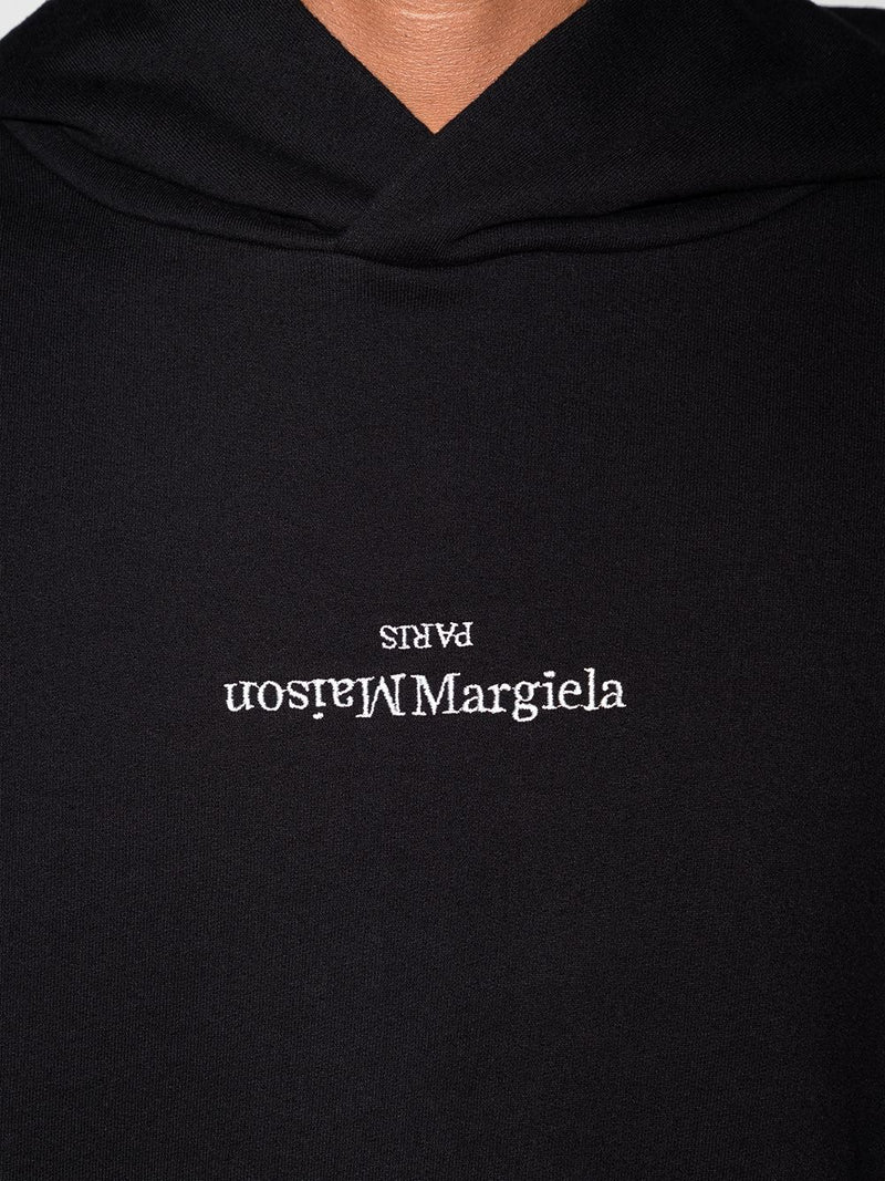 Maison Margiela - embroidery sweatshirt in black and white - 4