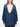 Maison Margiela V-Neck Long-Sleeved Shirt in medium blue - model front view, deep raw-edged V-neckline and oversized denim silhouette