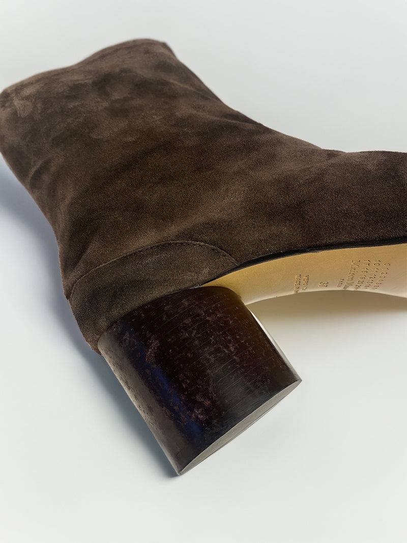 60mm Vintage Leather Tabi Boot - Dark Brown