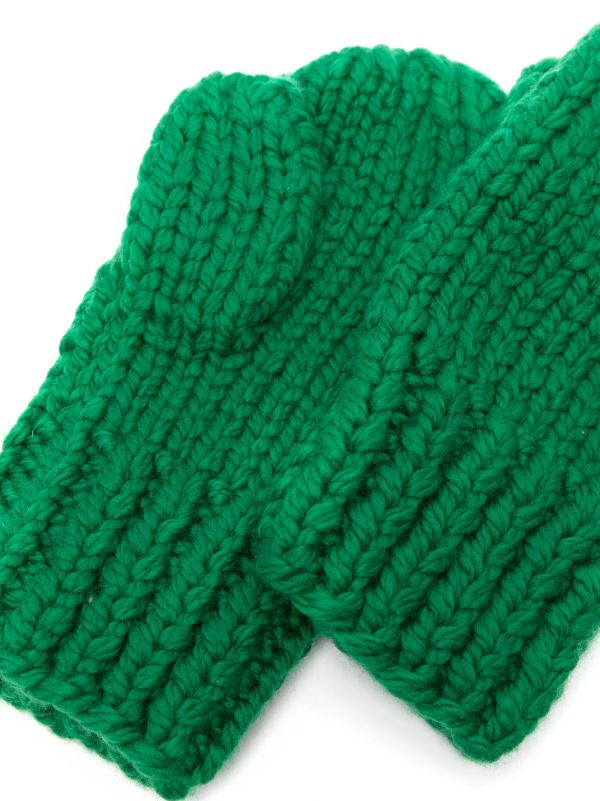 Maison Margiela - Knitted Mittens in Bright Green