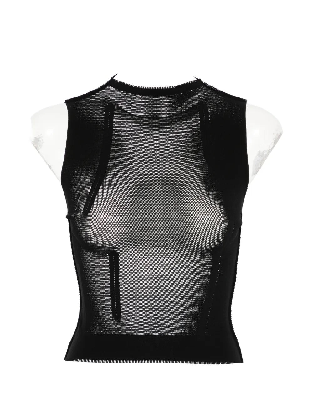 March SS26 Slits Mesh AP Sleeveless Top - Black