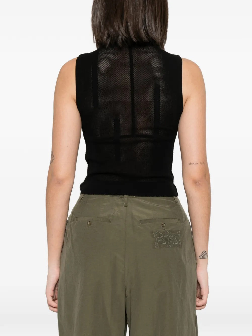 March SS26 Slits Mesh AP Sleeveless Top - Black