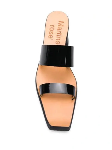 Rupie Heel Sandal - Black Patent-[-Martine Rose-3
