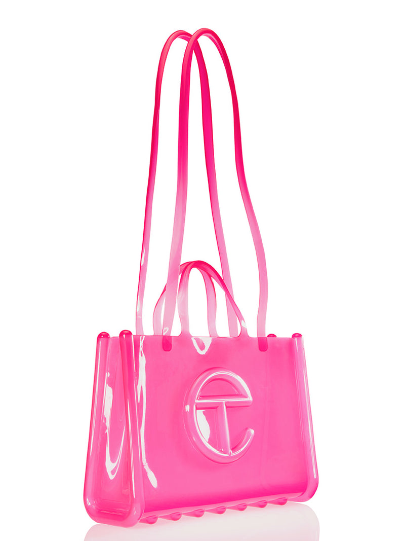 Melissa x Telfar - large jelly shopper bag in clear pink - 3
