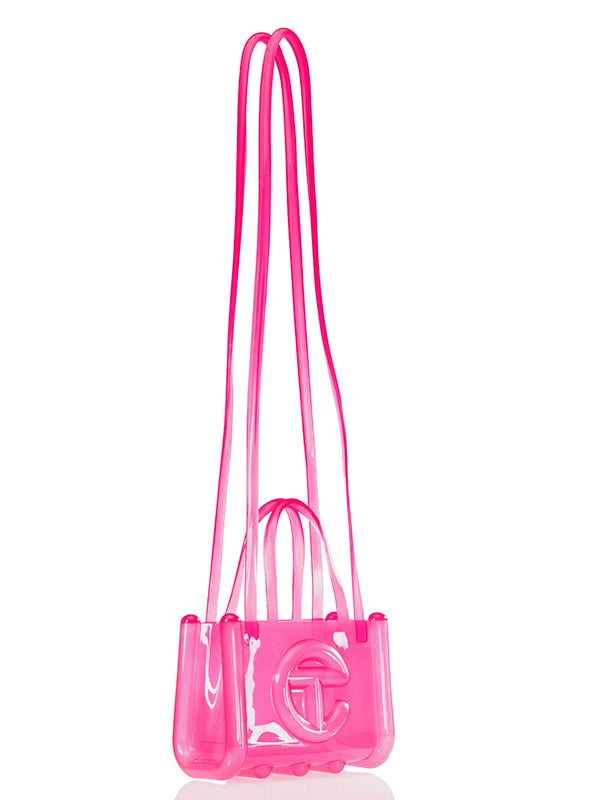 Melissa x Telfar - small jelly shopper bag in clear pink - 2