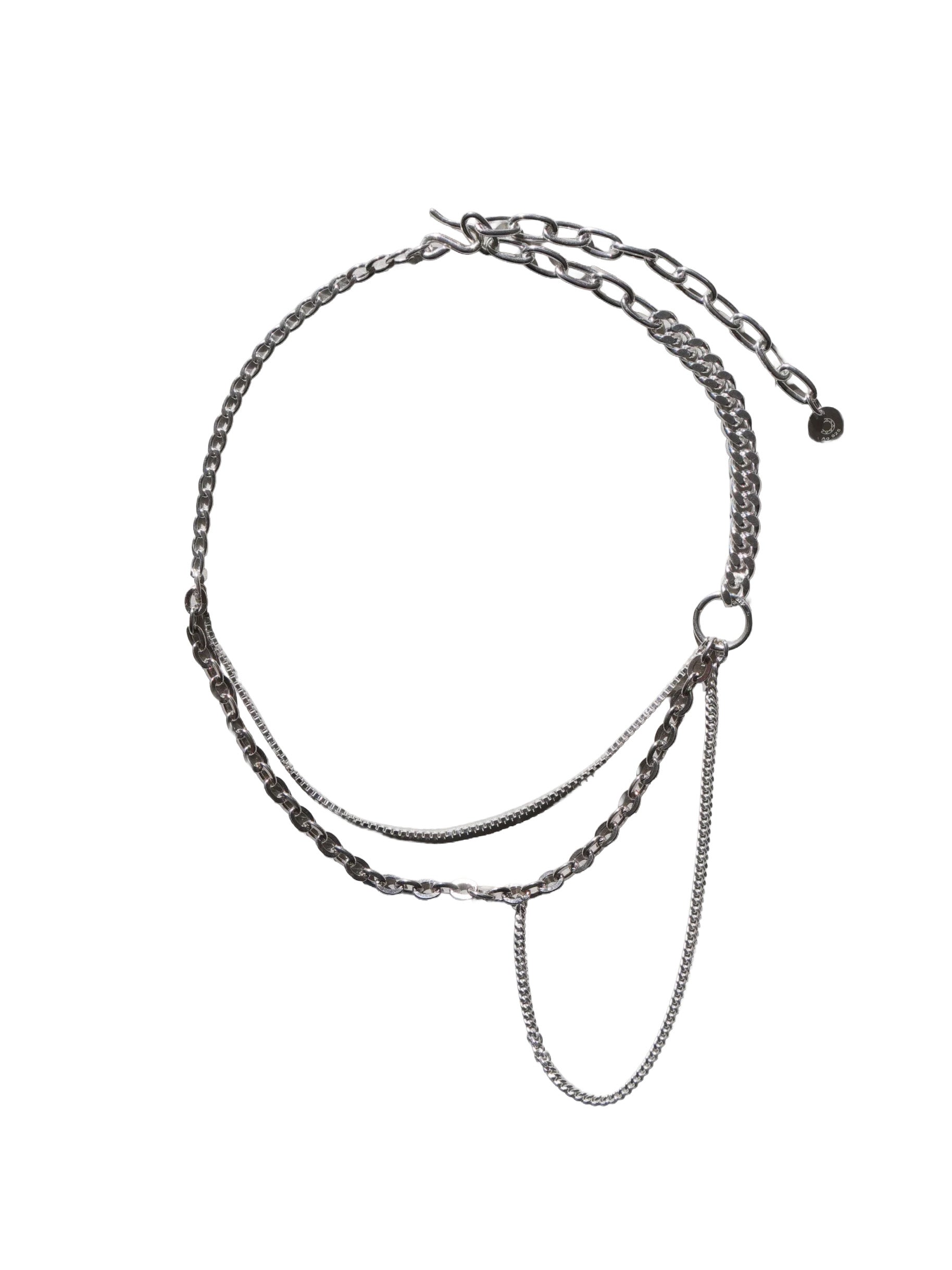 Saskia Diez silver necklace with mixed chain details