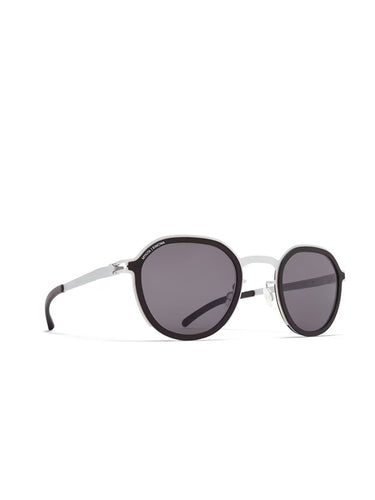 Panto Sunglasses MR001 in White Silver/Black Coolgrey Solid from Mykita x Rimowa