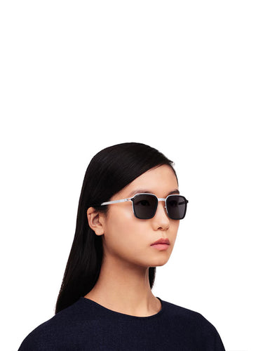Square Sunglasses MR002 in White Silver/Silver Darkgrey Solid from Mykita x Rimowa
